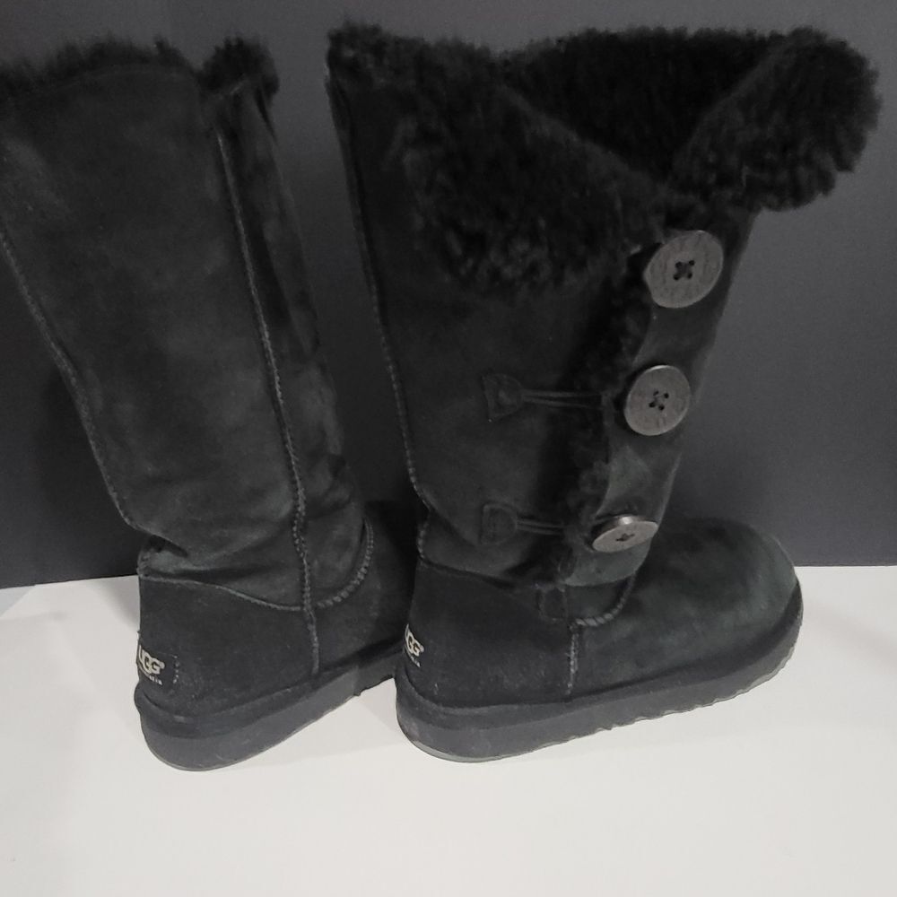 UGG Tall Dark Green Button Winter Boots